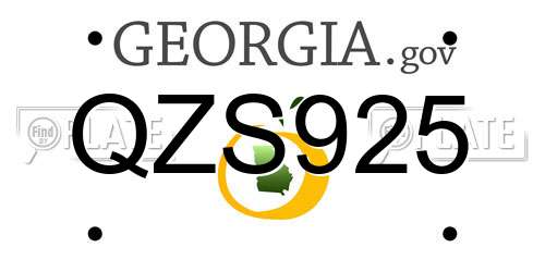 QZS925 Georgia License Plate