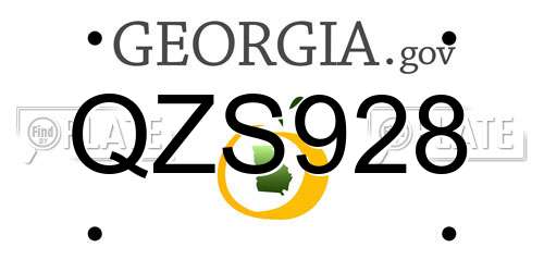 QZS928 Georgia License Plate