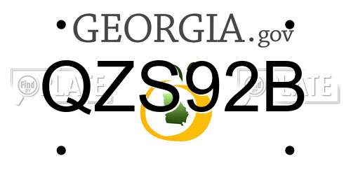 QZS92B Georgia License Plate