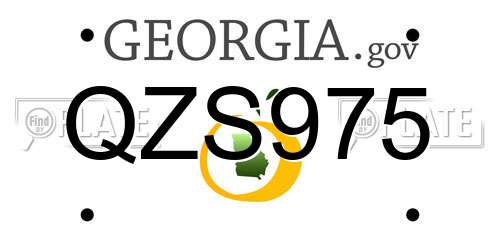 QZS975 Georgia License Plate
