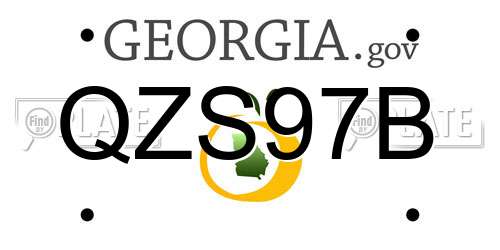 QZS97B Georgia License Plate