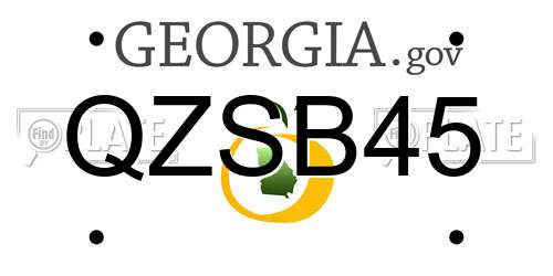 QZSB45 Georgia License Plate