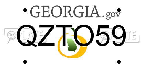 QZTO59 Georgia License Plate