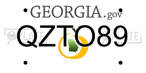 QZTO89 Georgia License Plate