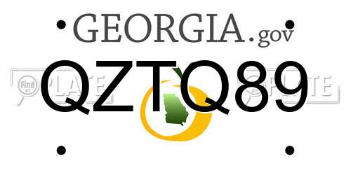 QZTQ89 Georgia License Plate