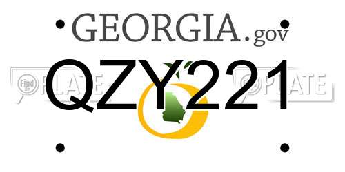 QZY221 Georgia License Plate