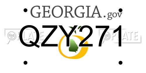 QZY271 Georgia License Plate
