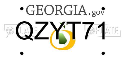 QZYT71 Georgia License Plate