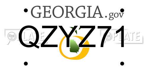 QZYZ71 Georgia License Plate