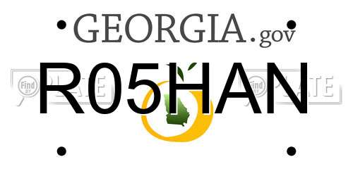 R05HAN Georgia License Plate