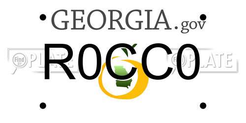 R0CC0 Georgia License Plate