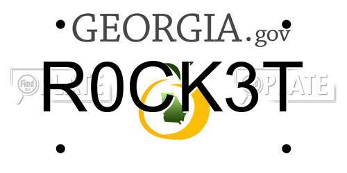 R0CK3T Georgia License Plate