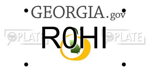 R0HI Georgia License Plate