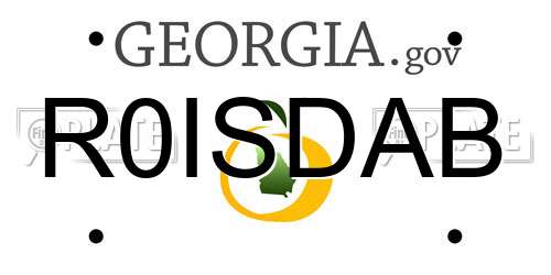 R0ISDAB Georgia License Plate
