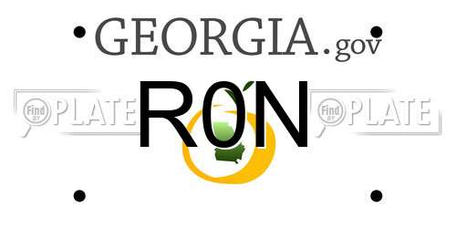 R0N Georgia License Plate