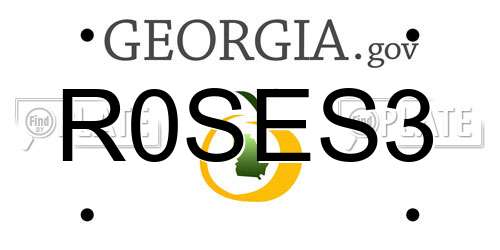 R0SES3 Georgia License Plate