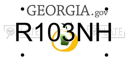 R103NH Georgia License Plate