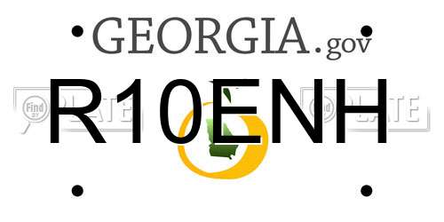 R10ENH Georgia License Plate