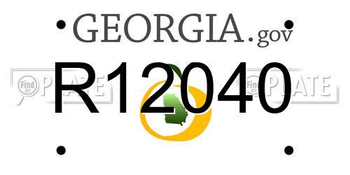 R12040 Georgia License Plate