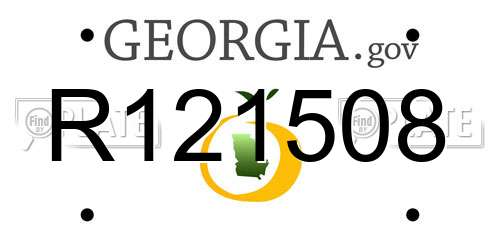 R121508 Georgia License Plate