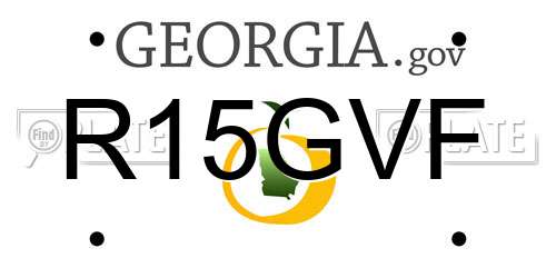 R15GVF Georgia License Plate
