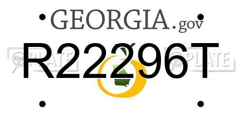 R22296T Georgia License Plate