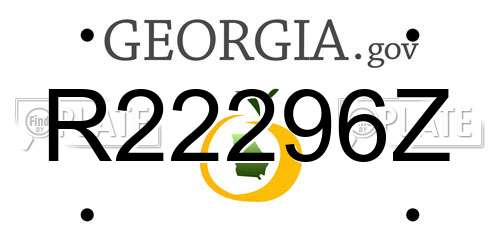 R22296Z Georgia License Plate