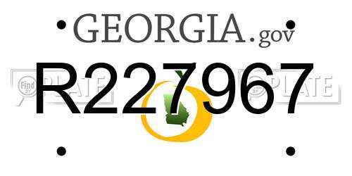 R227967 Georgia License Plate