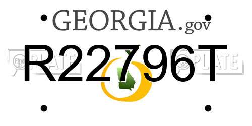 R22796T Georgia License Plate