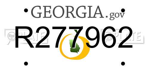 R277962 Georgia License Plate