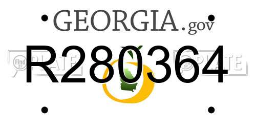 R280364 Georgia License Plate