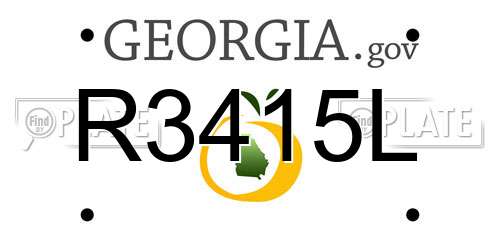 R3415L Georgia License Plate