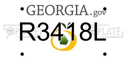 R3418L Georgia License Plate