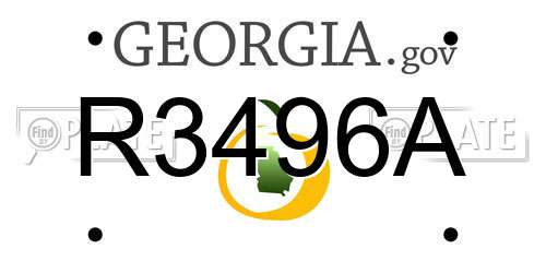 R3496A Georgia License Plate