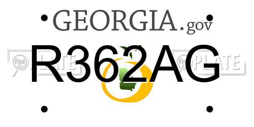 R362AG Georgia License Plate