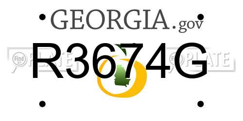 R3674G Georgia License Plate