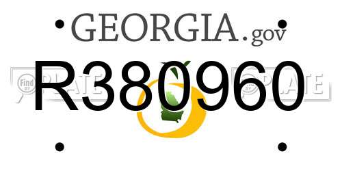 R380960 Georgia License Plate