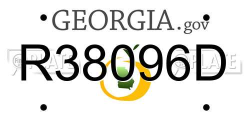 R38096D Georgia License Plate