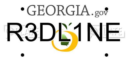 R3DL1NE Georgia License Plate