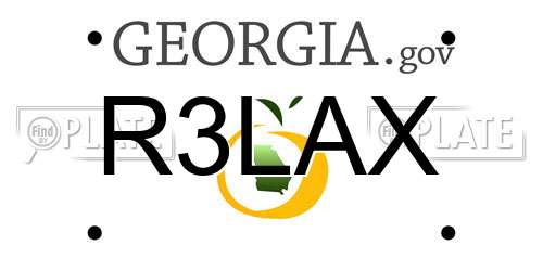 R3LAX Georgia License Plate