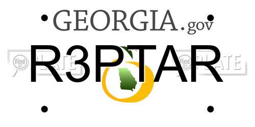 R3PTAR Georgia License Plate