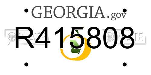 R415808 Georgia License Plate