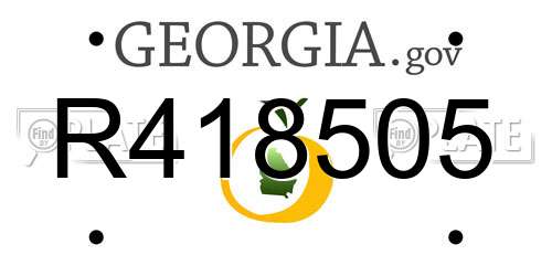 R418505 Georgia License Plate