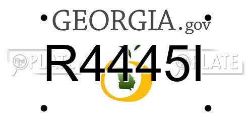 R4445I Georgia License Plate