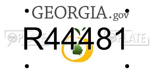 R44481 Georgia License Plate