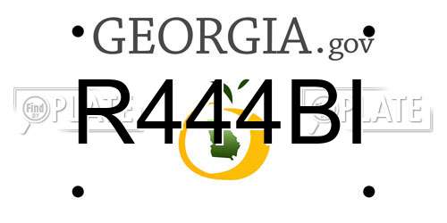 R444BI Georgia License Plate