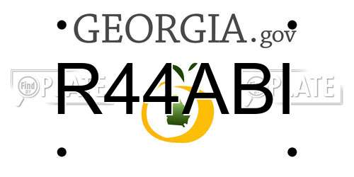 R44ABI Georgia License Plate
