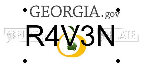 R4V3N Georgia License Plate