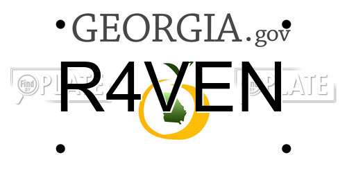 R4VEN Georgia License Plate