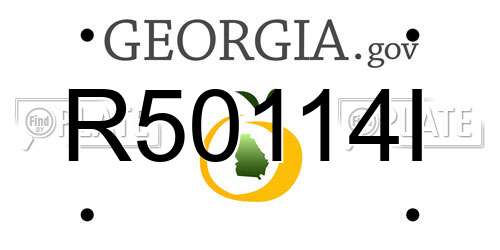 R50114I Georgia License Plate